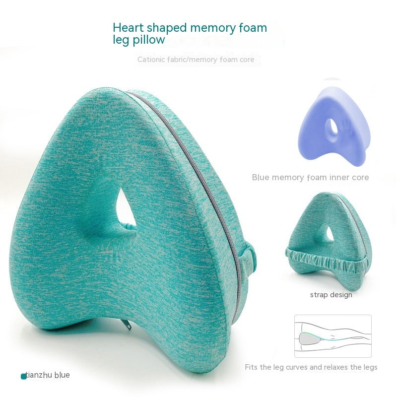 Leg Pillow – Heart-Shaped Memory Foam Contour Pillow for Side Sleepers, Hip, and Knee Support