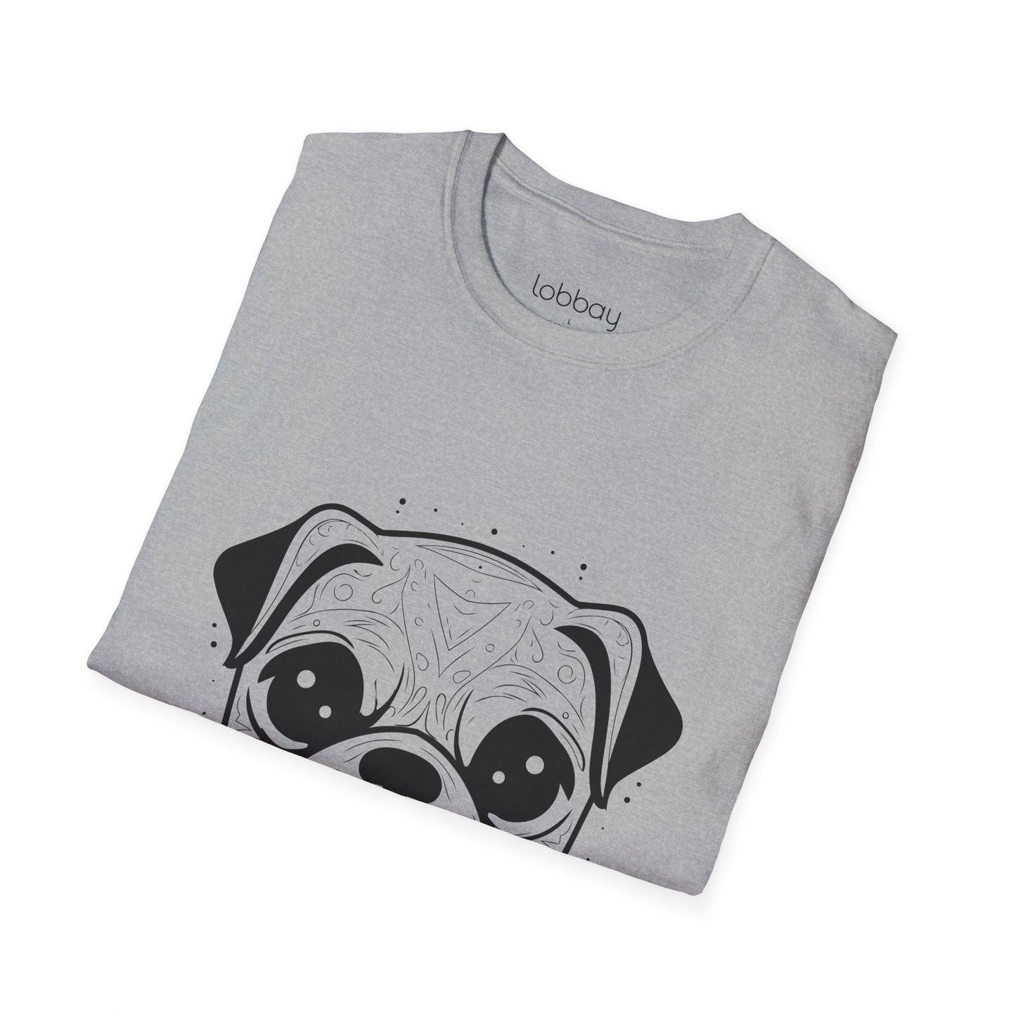 Cute Pug Face Design Cotton Blend T-Shirt for Men & Women