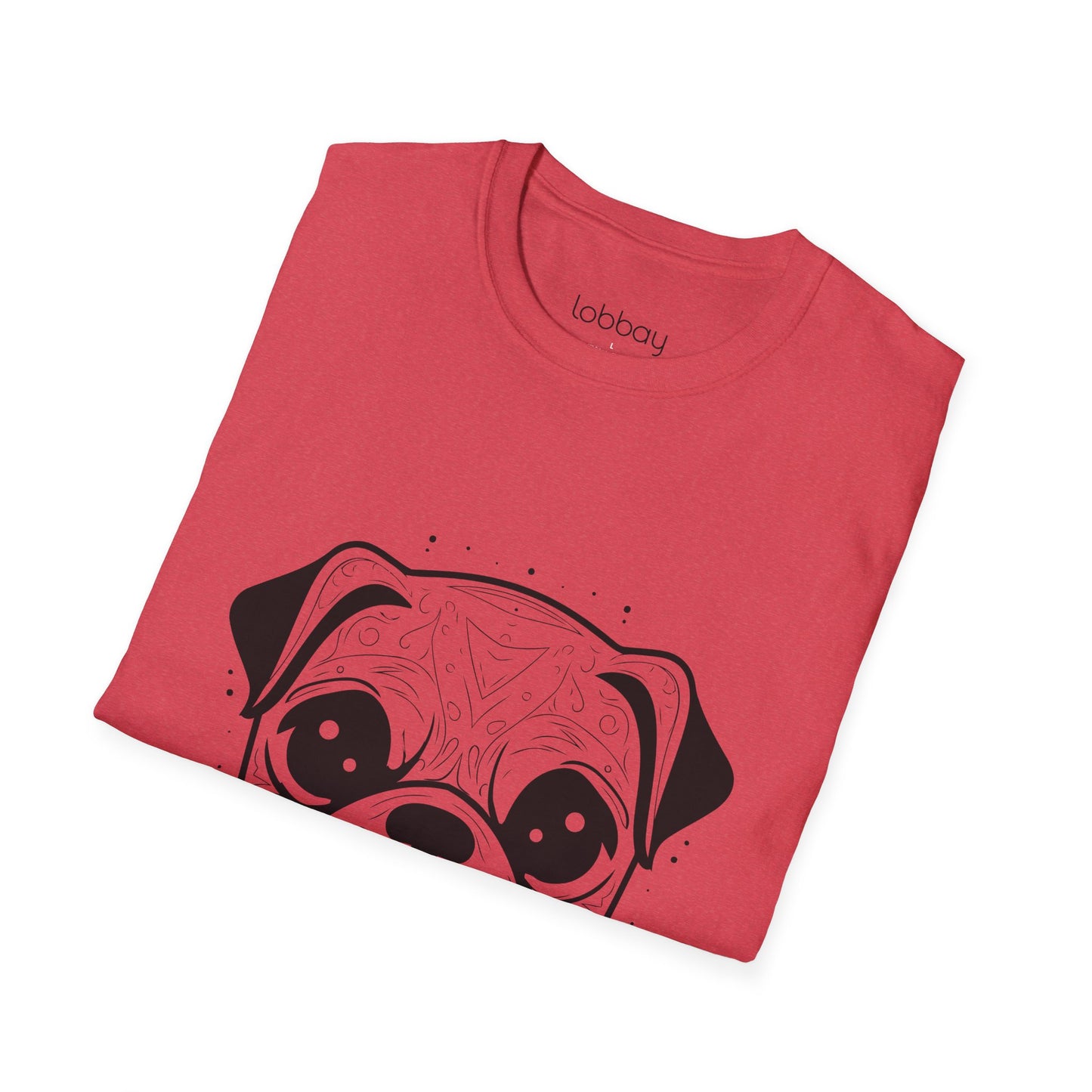 Cute Pug Face Design Cotton Blend T-Shirt for Men & Women