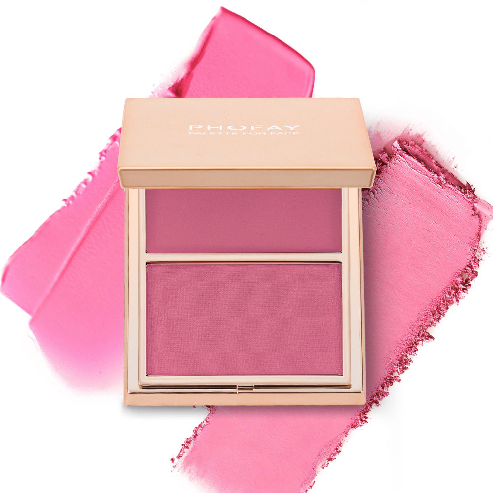 Double-Take Cream & Powder Blush Duo – Long-Lasting Natural Glow for Cheeks