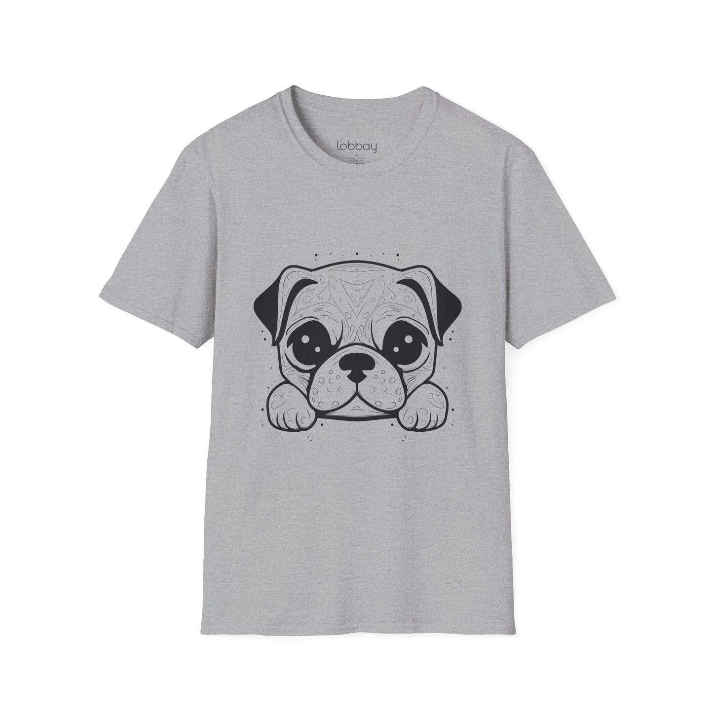 Cute Pug Face Design Cotton Blend T-Shirt for Men & Women