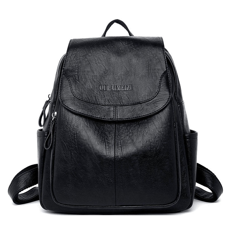 Korean Style All-Match Leather Sheepskin Ladies Backpack