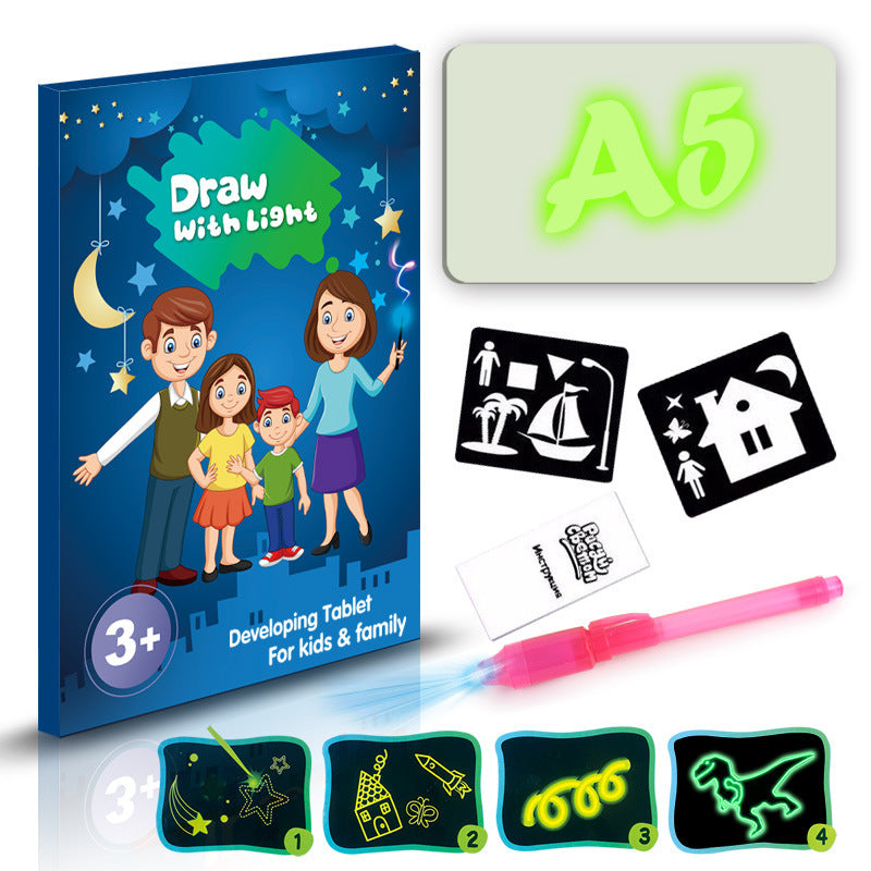3D Magic Drawing Pad for Kids with 8 Light Effects | Reusable Educational Toy & Puzzle Board