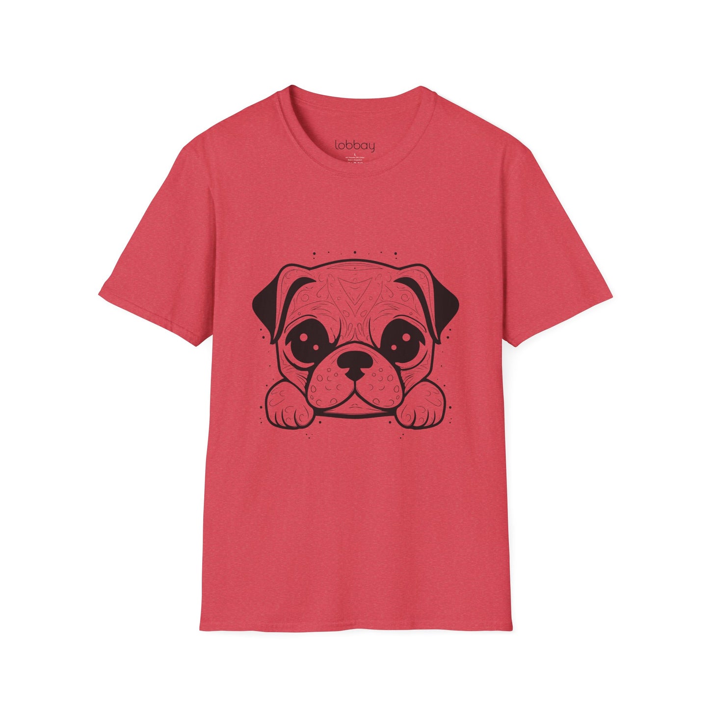 Cute Pug Face Design Cotton Blend T-Shirt for Men & Women