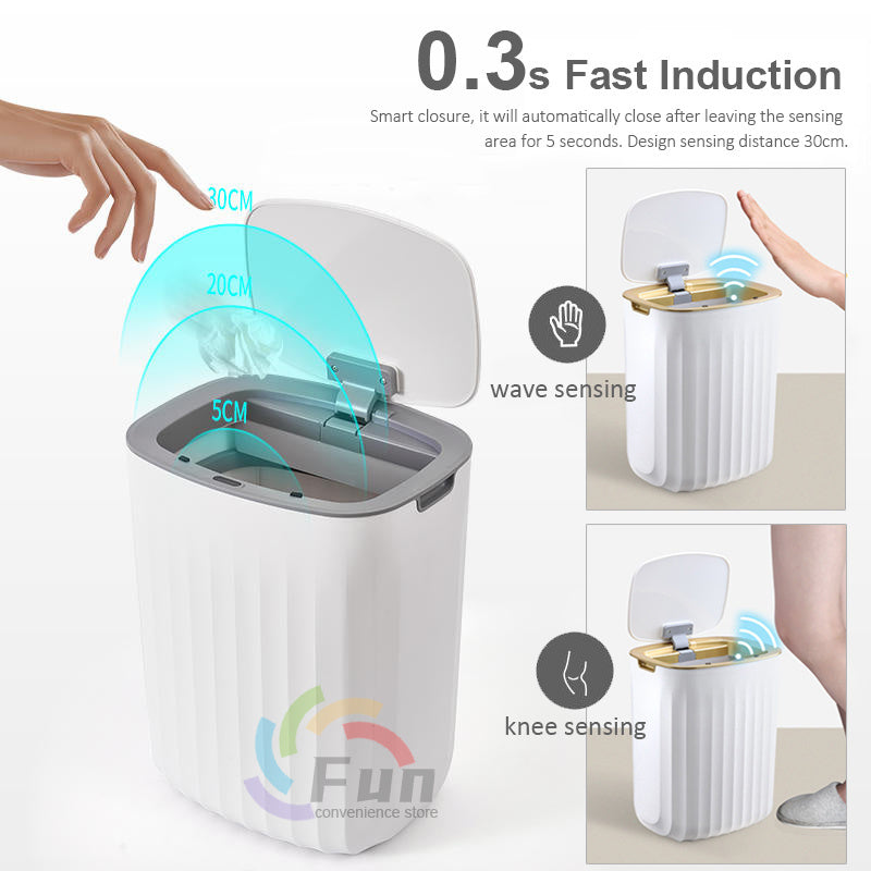 Smart Trash Can With Lid For Bedroom And Living Room Kitchen Storage Box Trash Can Induction Small Car Box Automatic Smart Dustbin Smart Trash Bin (V2)
