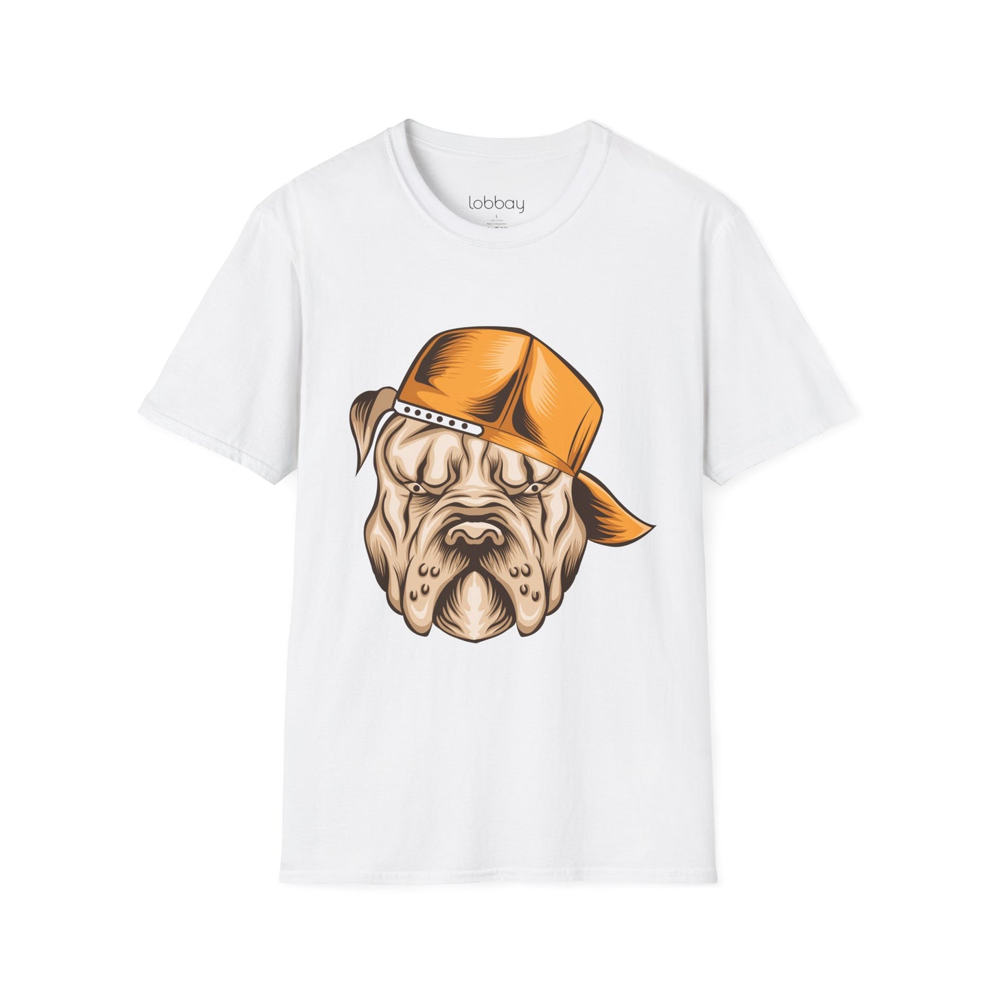 Cool Bulldog Graphic T-Shirt – Street Style Dog Wearing Cap | Olive Green Tee for Men & Women