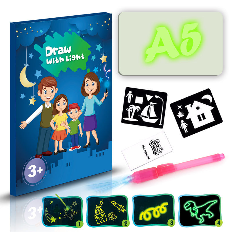 3D Magic Drawing Pad for Kids with 8 Light Effects | Reusable Educational Toy & Puzzle Board