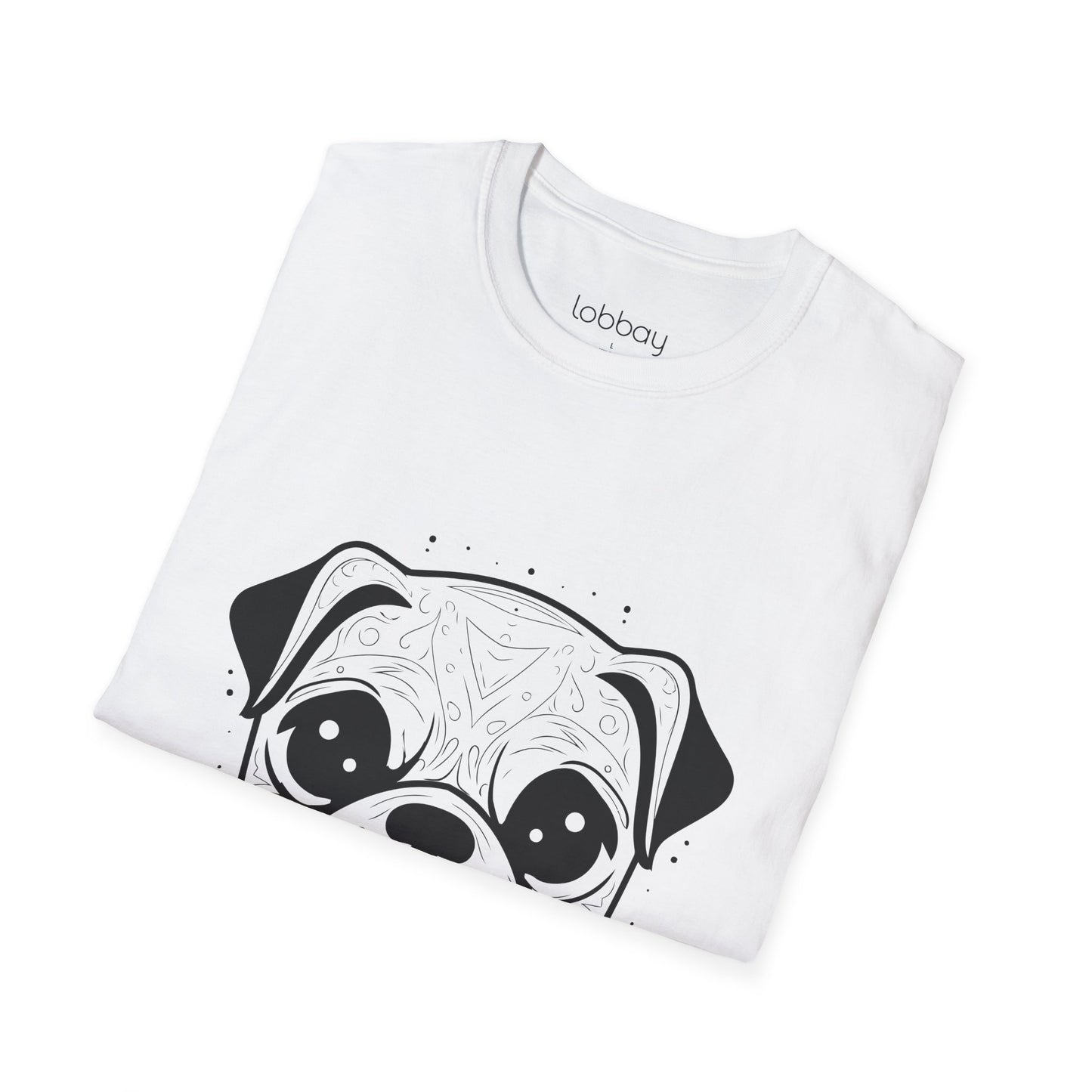 Cute Pug Face Design Cotton Blend T-Shirt for Men & Women