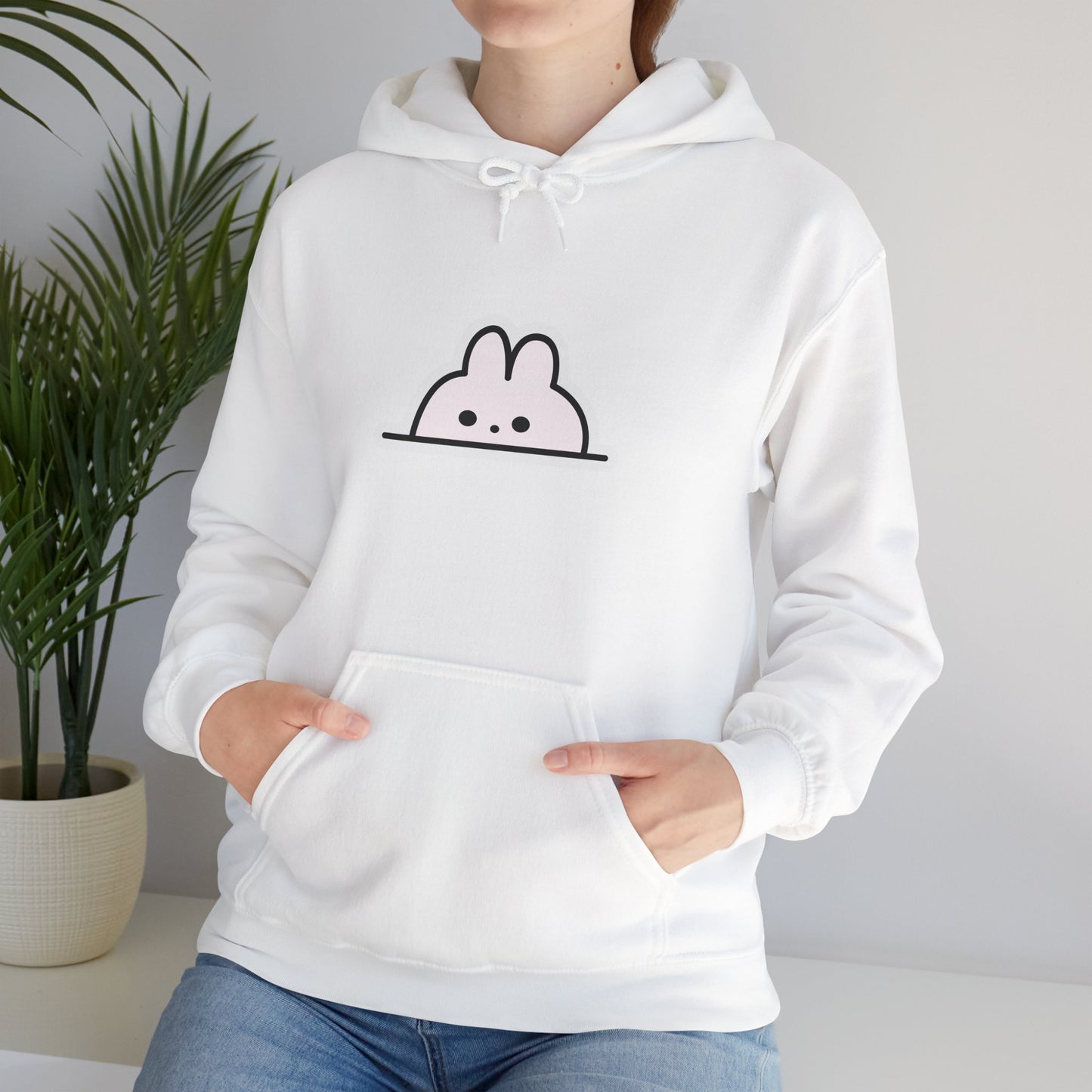 Cute Bunny Hoodie, Hooded Sweatshirt, Unisex Heavy Blend Sweatshirt, Cozy Gift for Animal Lovers