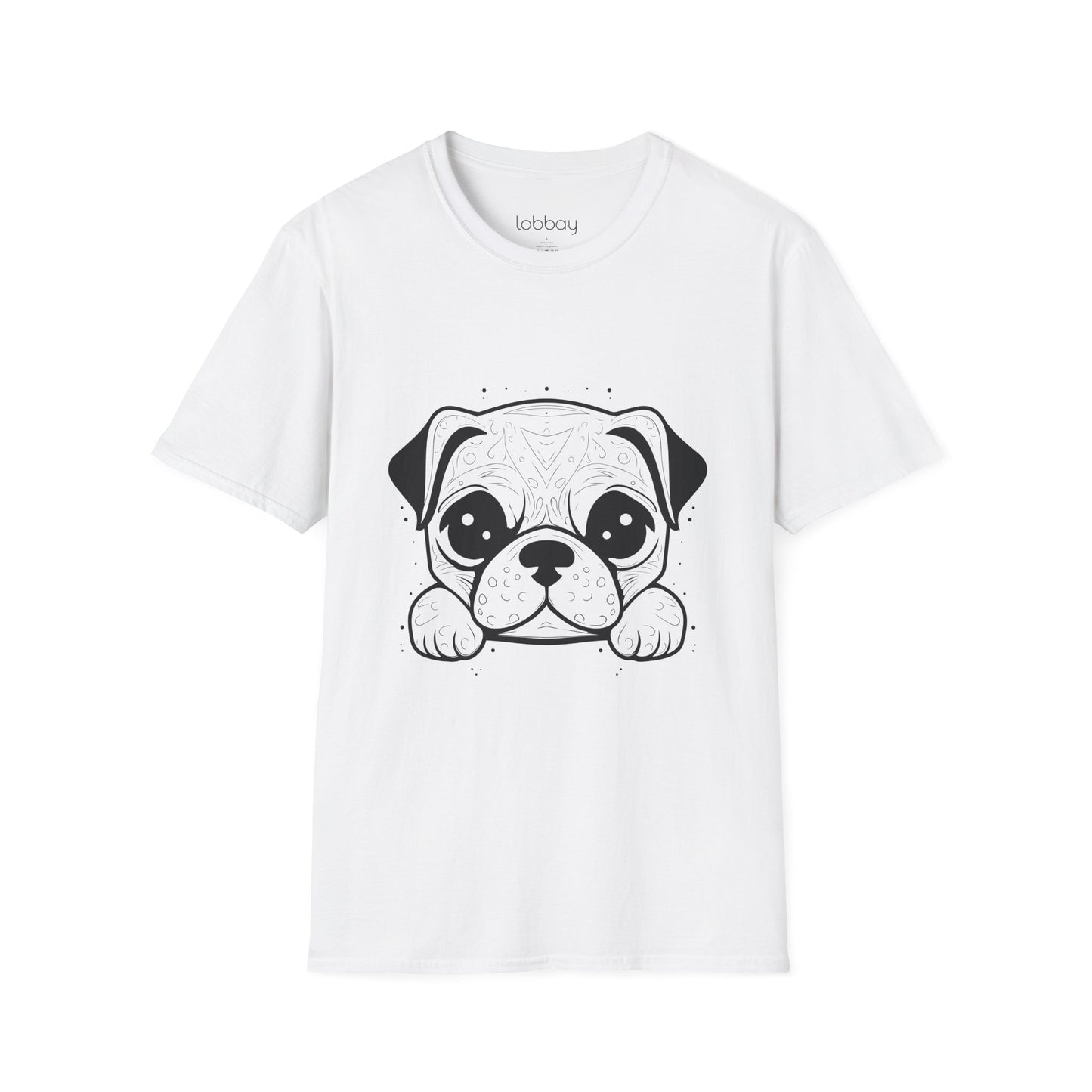 Cute Pug Face Design Cotton Blend T-Shirt for Men & Women
