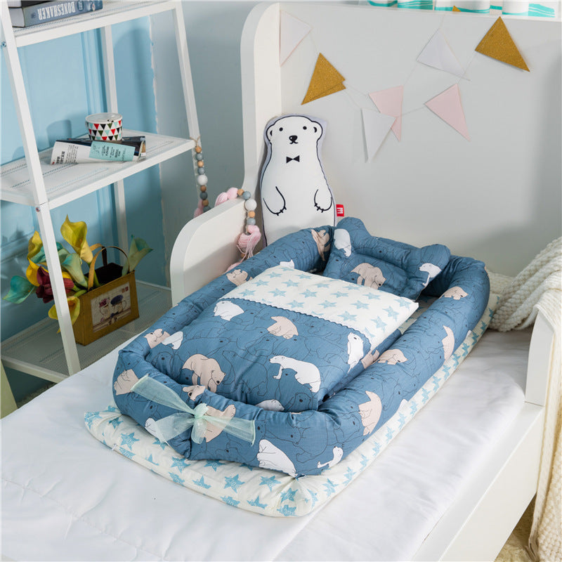 Foldable Portable Crib for Newborns | Bassinet Travel Bed with Anti-Pressure Mattress