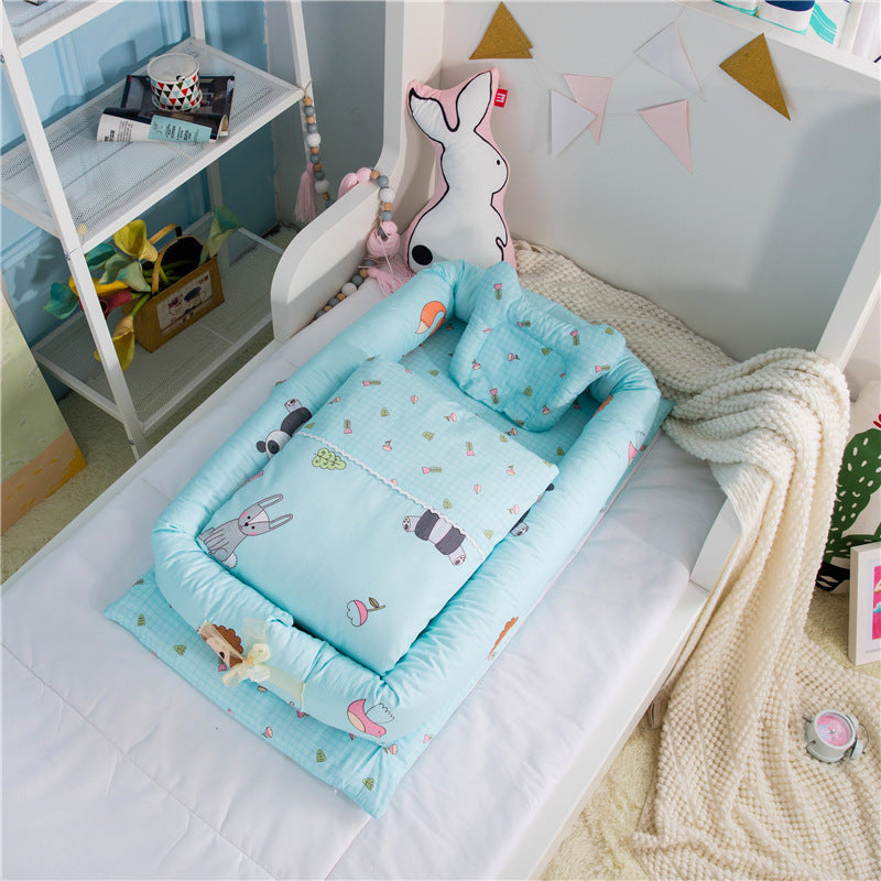 Foldable Portable Crib for Newborns | Bassinet Travel Bed with Anti-Pressure Mattress