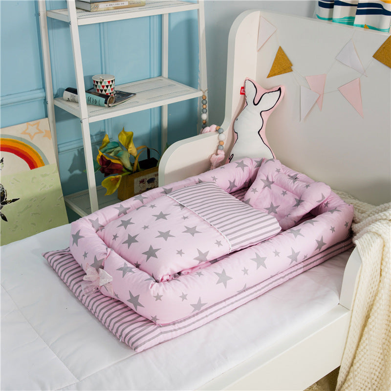 Foldable Portable Crib for Newborns | Bassinet Travel Bed with Anti-Pressure Mattress