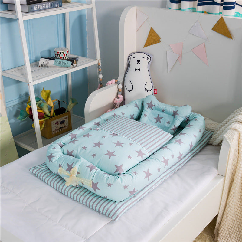 Foldable Portable Crib for Newborns | Bassinet Travel Bed with Anti-Pressure Mattress