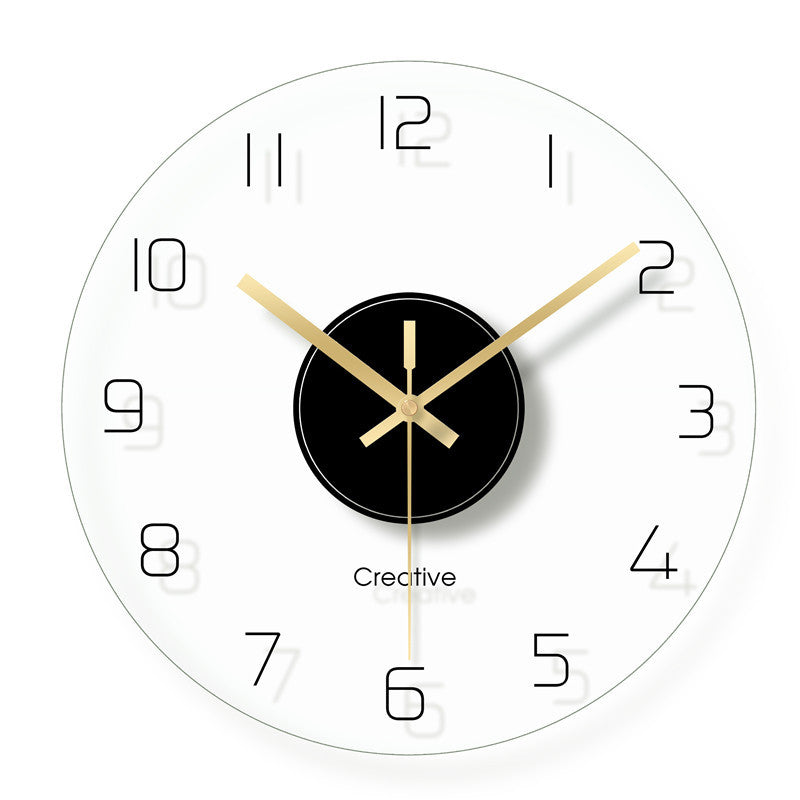 Simple And Stylish Transparent Glass Wall Clock Living Room Bedroom Silent Clock Wall Watch