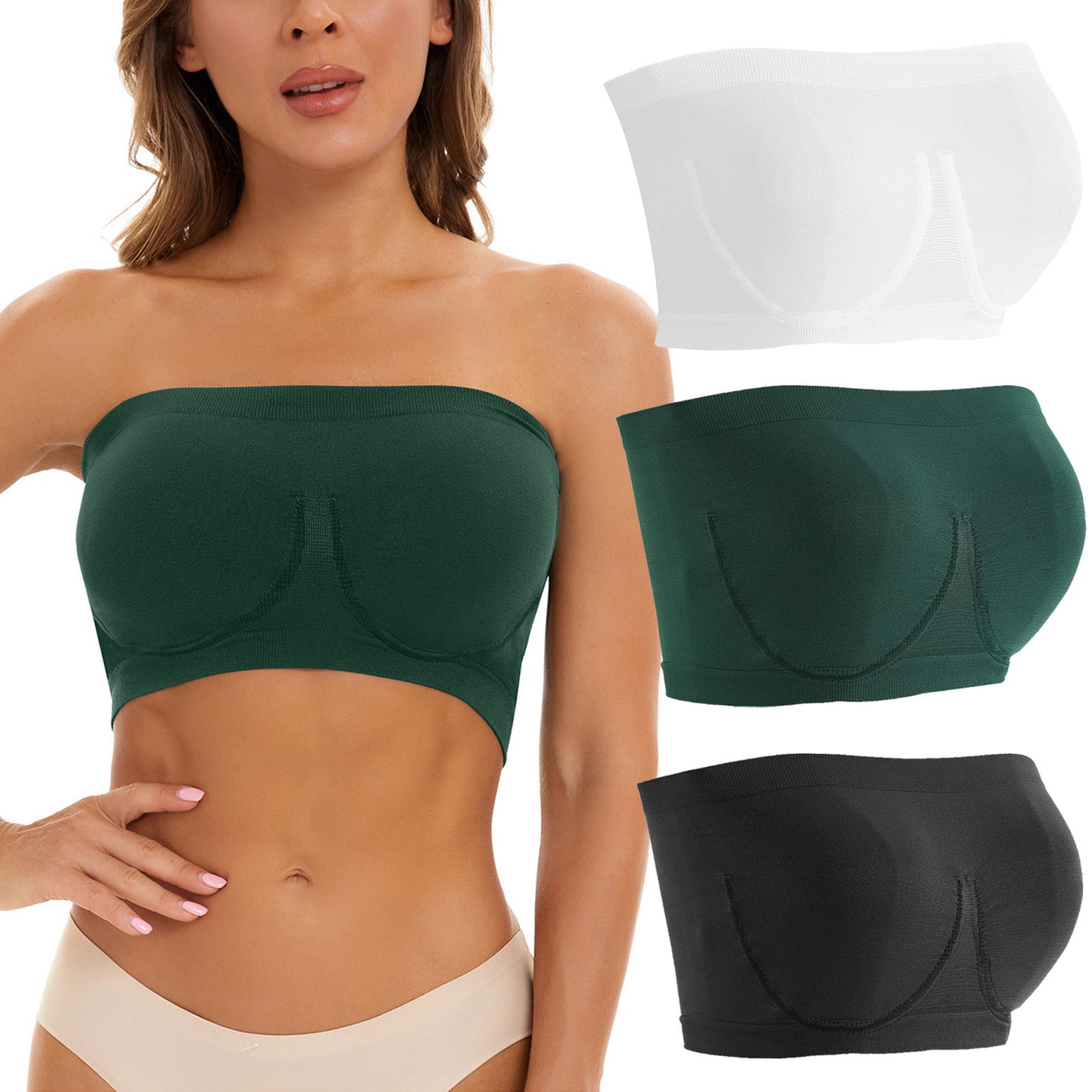LOBBAY® - Strapless Bandeau Bra (Pack of 3)