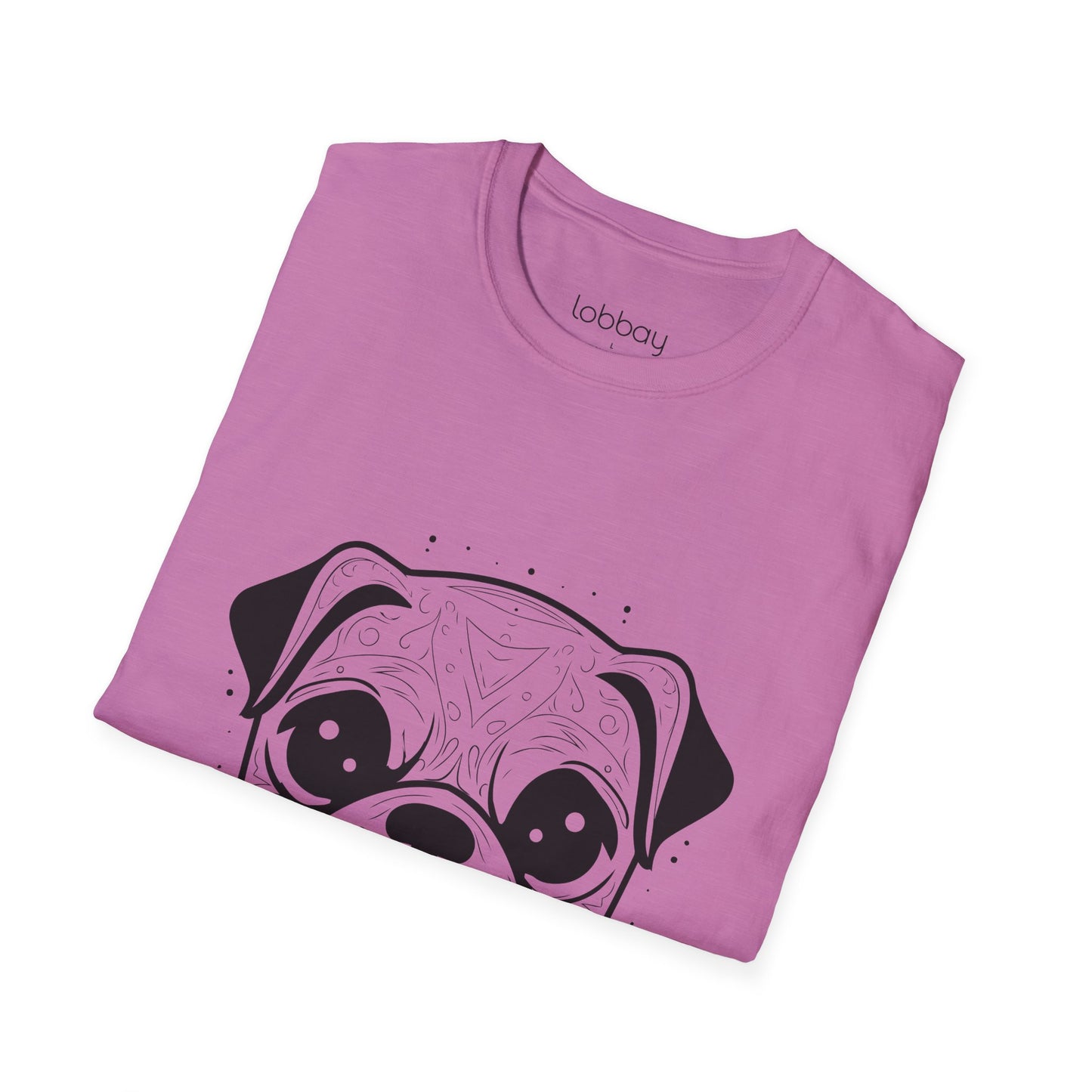 Cute Pug Face Design Cotton Blend T-Shirt for Men & Women