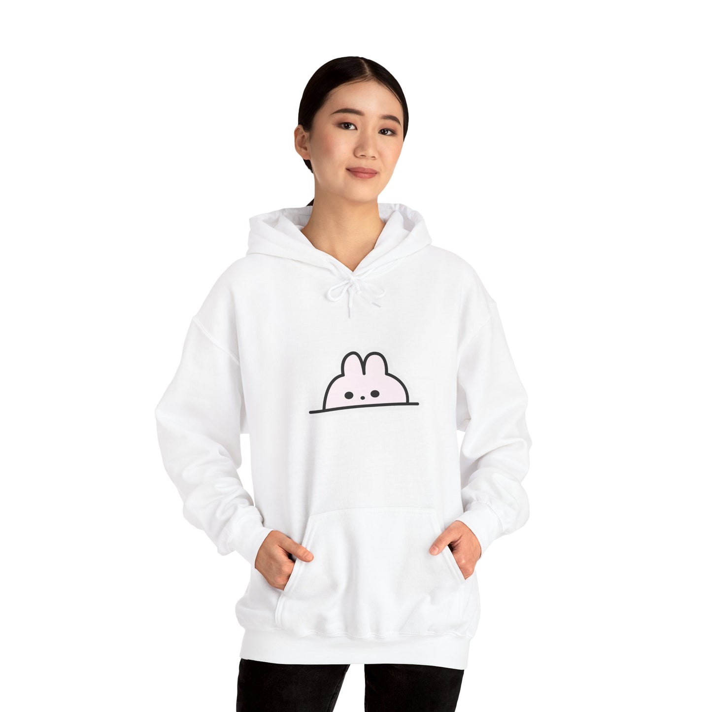 Cute Bunny Hoodie, Hooded Sweatshirt, Unisex Heavy Blend Sweatshirt, Cozy Gift for Animal Lovers