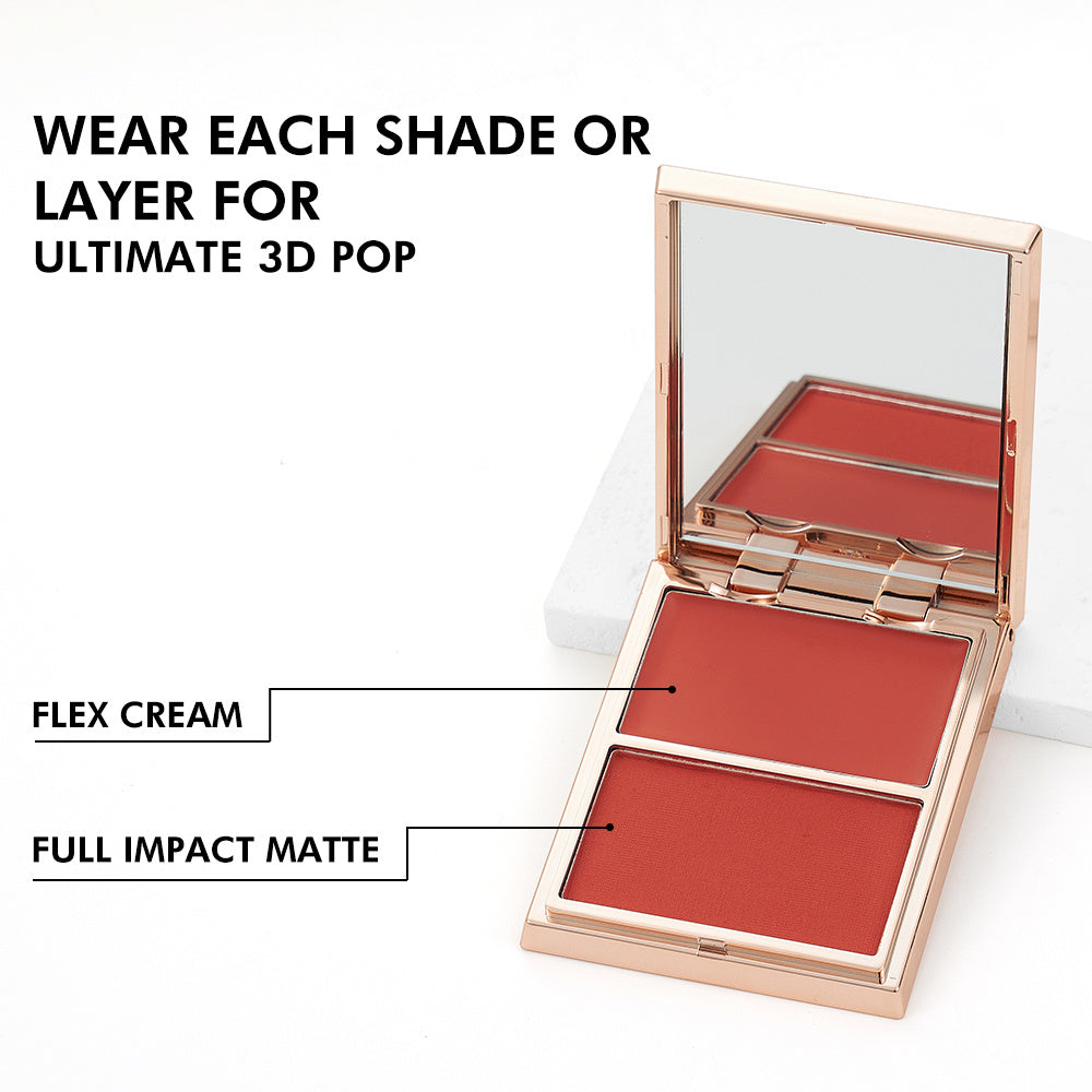 Double-Take Cream & Powder Blush Duo – Long-Lasting Natural Glow for Cheeks