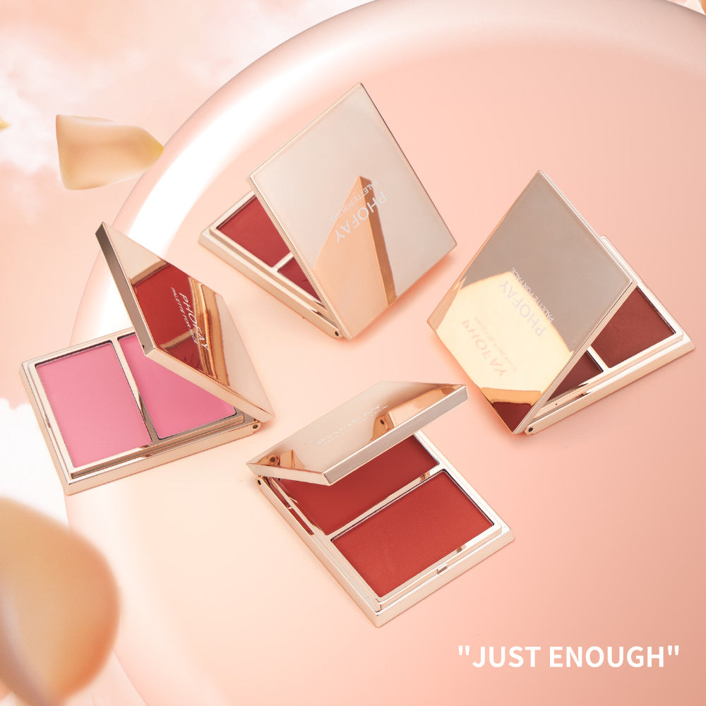 Double-Take Cream & Powder Blush Duo – Long-Lasting Natural Glow for Cheeks