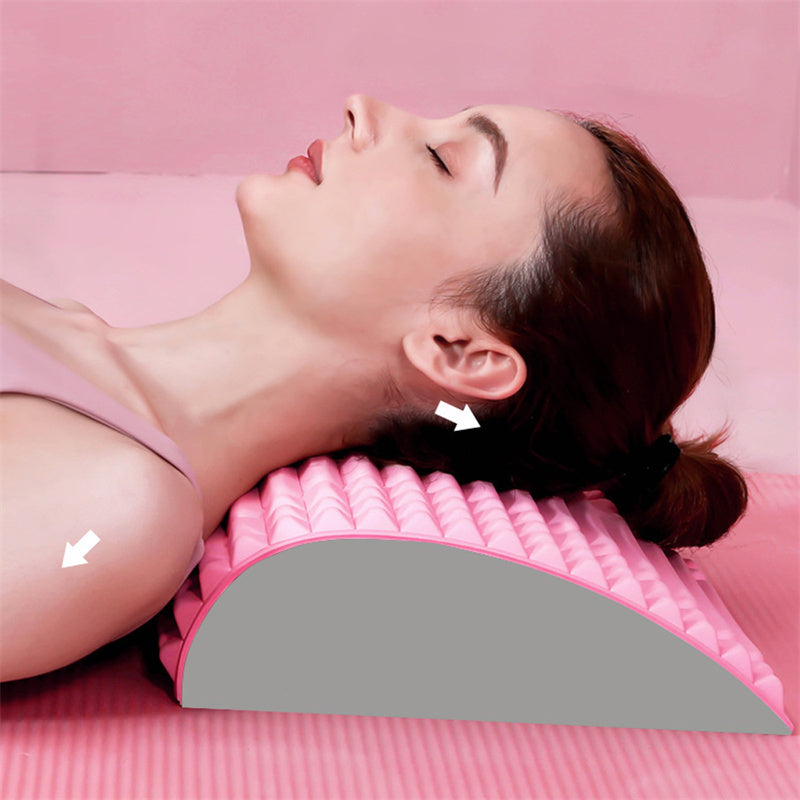 Back Stretcher Pillow Neck Lumbar | Support Massager For Neck, Waist, Back, Sciatica, and Herniated Disc Pain Relief Massage Relaxation