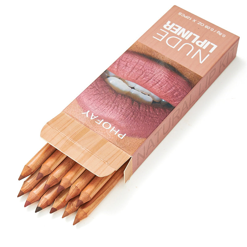 Waterproof Nude Lipliner Kit – Long-Lasting Matte Lip Pencil Set for Perfect Lips