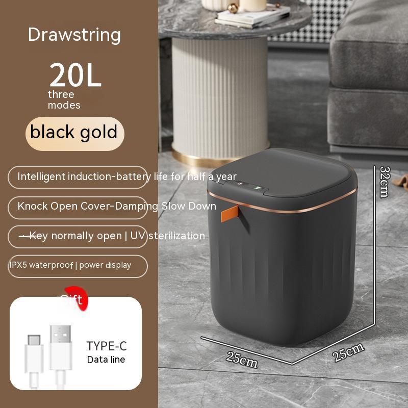 Smart Trash Can With Lid For Bedroom And Living Room Kitchen Storage Box Trash Can Induction Small Car Box Automatic Smart Dustbin Smart Trash Bin (V3)