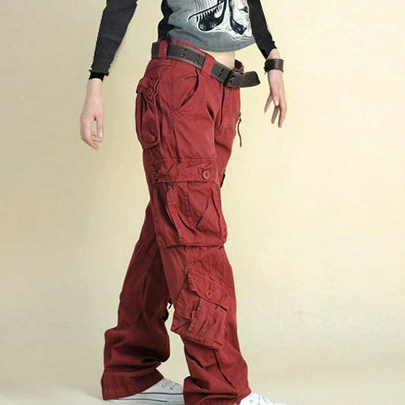 Womens Cargo Pants Hip Hop Trousers Loose Cargo Sweatpants