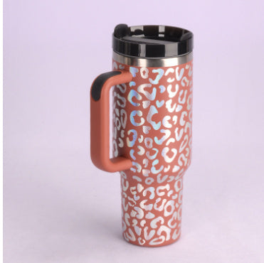 Tumbler with Handle & Straw – Stainless Steel Spill-Proof Travel Mug with Lid