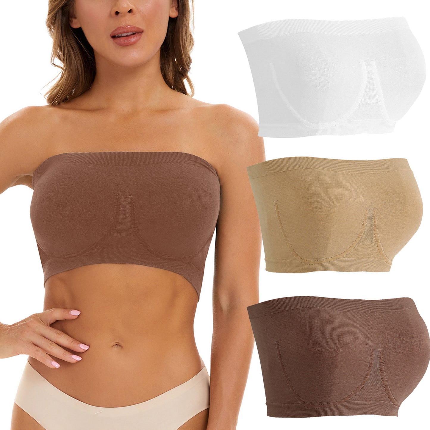 LOBBAY® - Strapless Bandeau Bra (Pack of 3)
