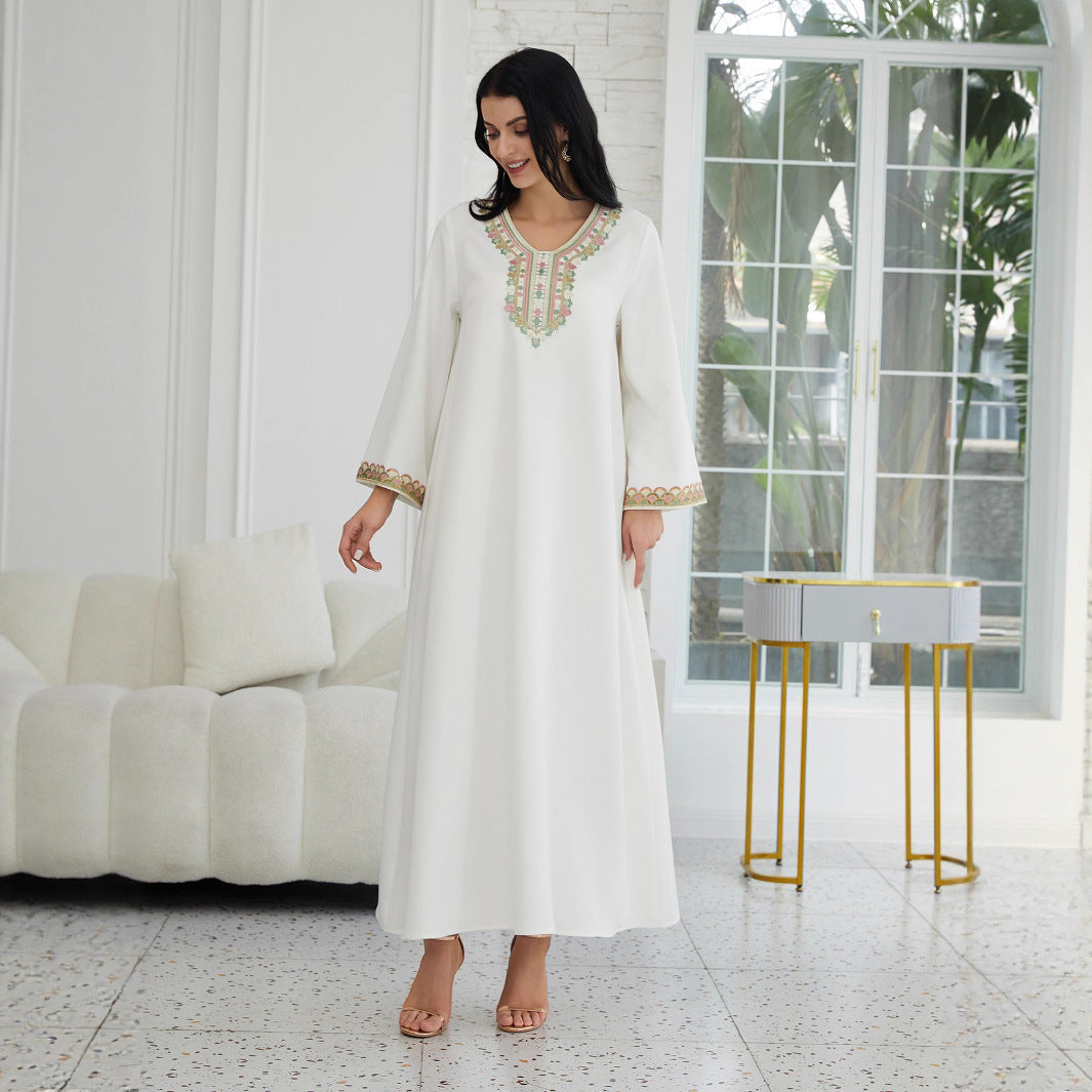 Muslim Women's Wear Fashion Stitching Lace Abaiya Robe