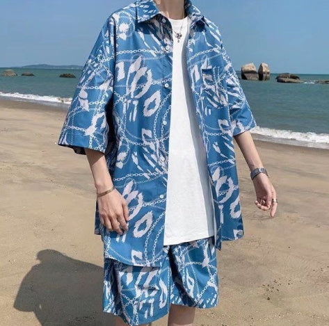 Hawaiian Shirt Shorts Suit Men
