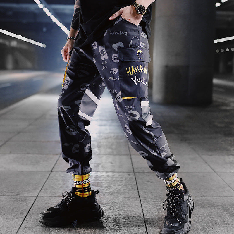 Men's Casual Pants Multi-pocket Drawstring Pants Trend