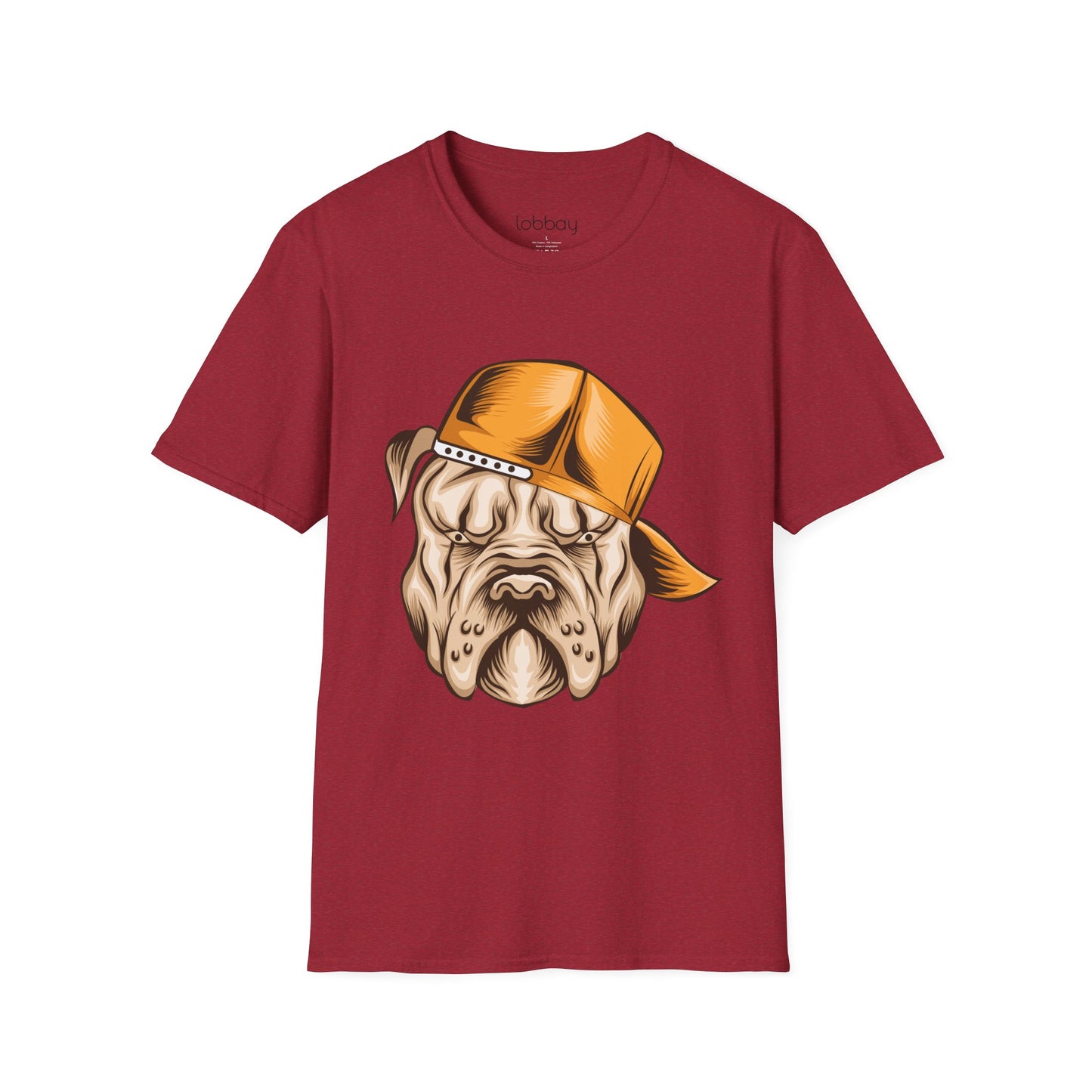 Cool Bulldog Graphic T-Shirt – Street Style Dog Wearing Cap | Olive Green Tee for Men & Women