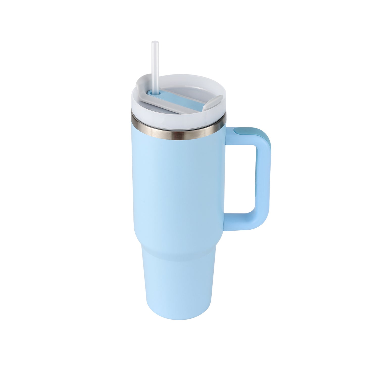 Tumbler with Handle & Straw – Stainless Steel Spill-Proof Travel Mug with Lid