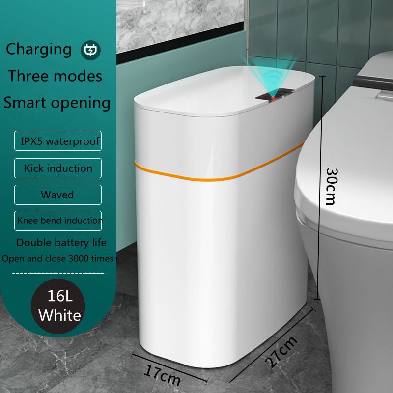 Smart Trash Can With Lid For Bedroom And Living Room Kitchen Storage Box Trash Can Induction Small Car Box Automatic Smart Dustbin Smart Trash Bin (V2)