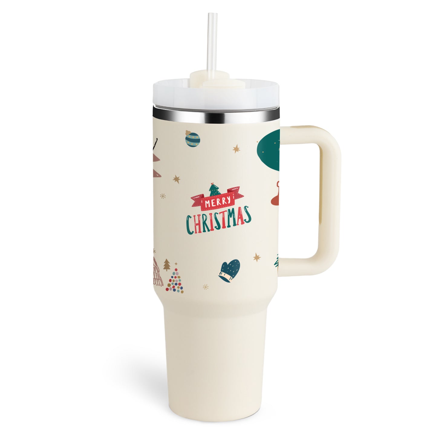 Tumbler with Handle & Straw – Stainless Steel Spill-Proof Travel Mug with Lid
