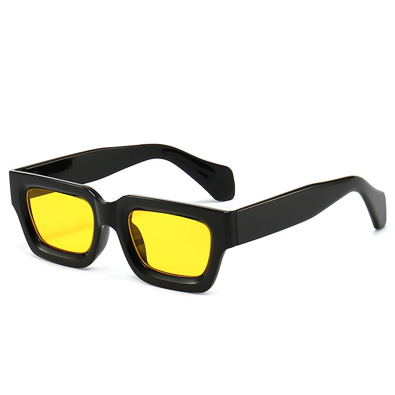 Retro Concave Frame Wide Foot Square European And American Sun-proof Sun Glasses