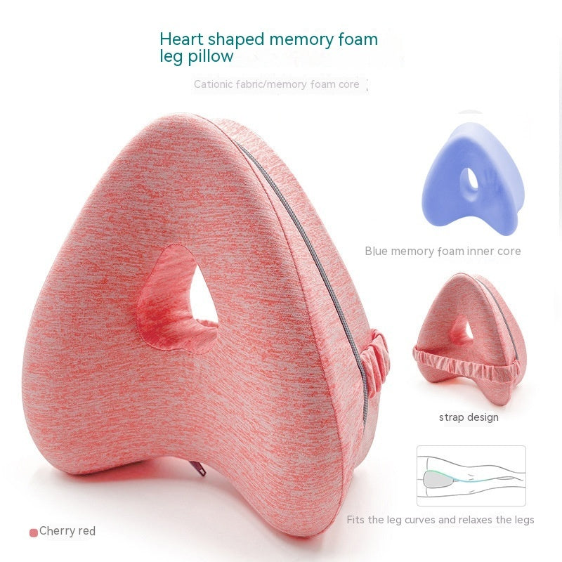 Leg Pillow – Heart-Shaped Memory Foam Contour Pillow for Side Sleepers, Hip, and Knee Support