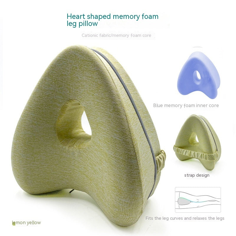 Leg Pillow – Heart-Shaped Memory Foam Contour Pillow for Side Sleepers, Hip, and Knee Support