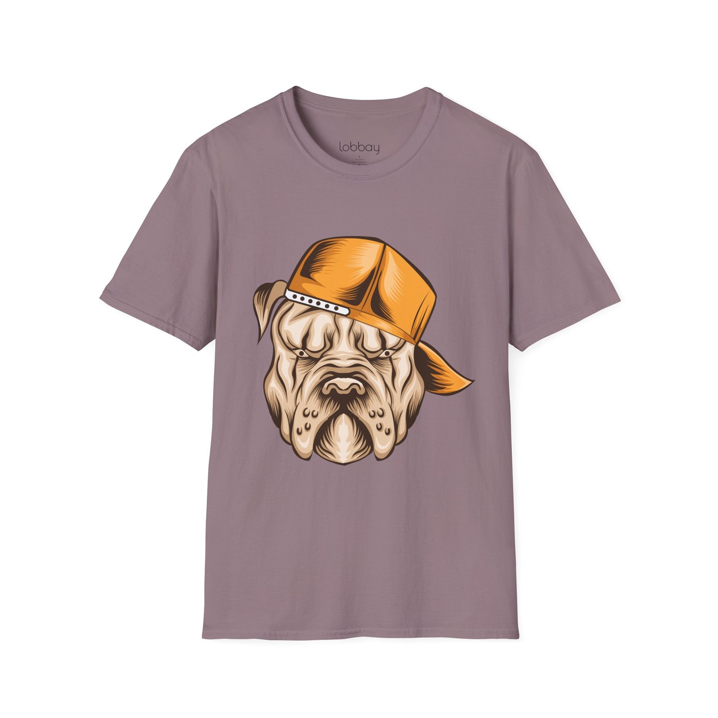 Cool Bulldog Graphic T-Shirt – Street Style Dog Wearing Cap | Olive Green Tee for Men & Women