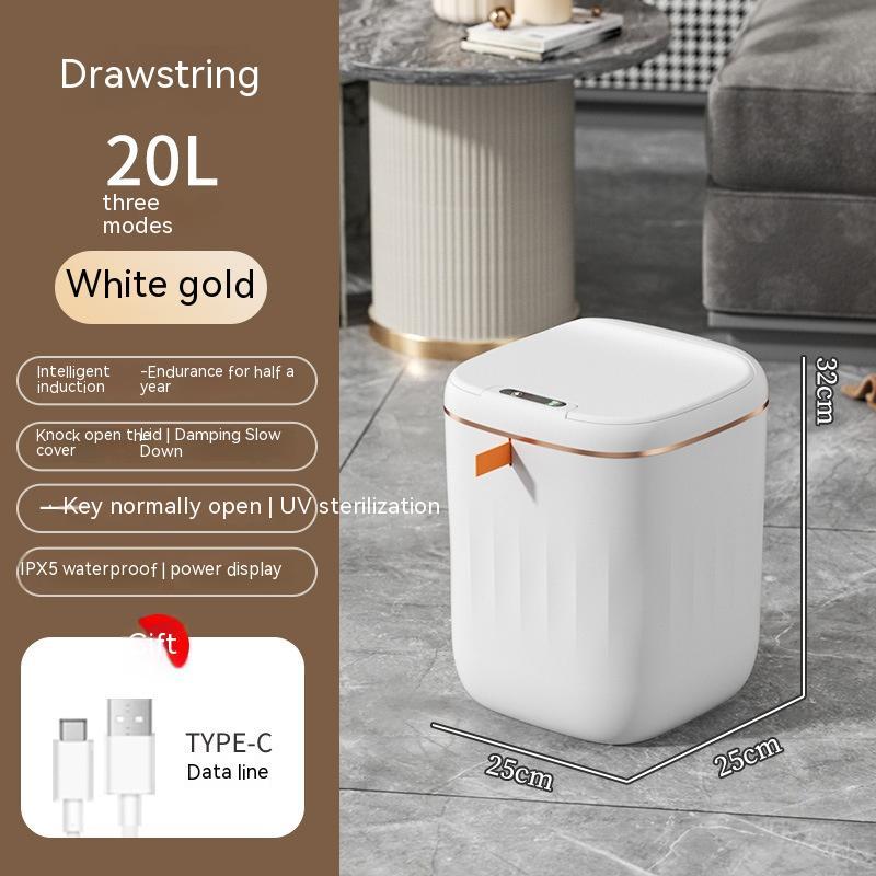 Smart Trash Can With Lid For Bedroom And Living Room Kitchen Storage Box Trash Can Induction Small Car Box Automatic Smart Dustbin Smart Trash Bin (V3)