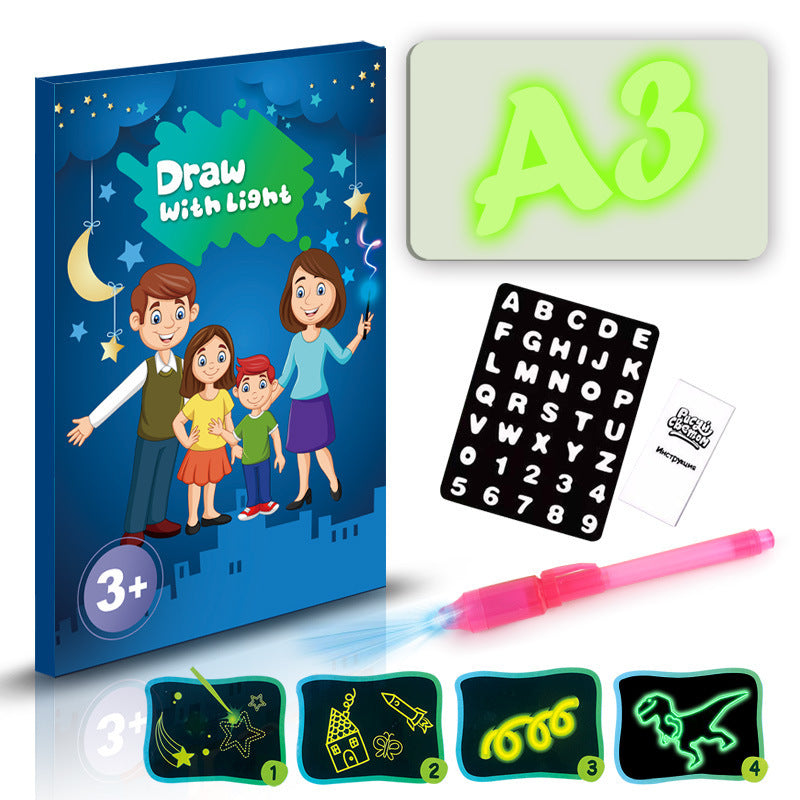 3D Magic Drawing Pad for Kids with 8 Light Effects | Reusable Educational Toy & Puzzle Board