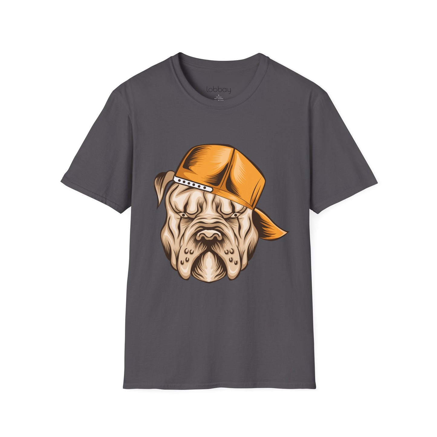 Cool Bulldog Graphic T-Shirt – Street Style Dog Wearing Cap | Olive Green Tee for Men & Women