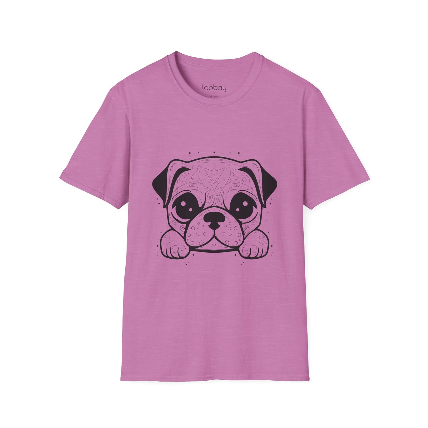 Cute Pug Face Design Cotton Blend T-Shirt for Men & Women