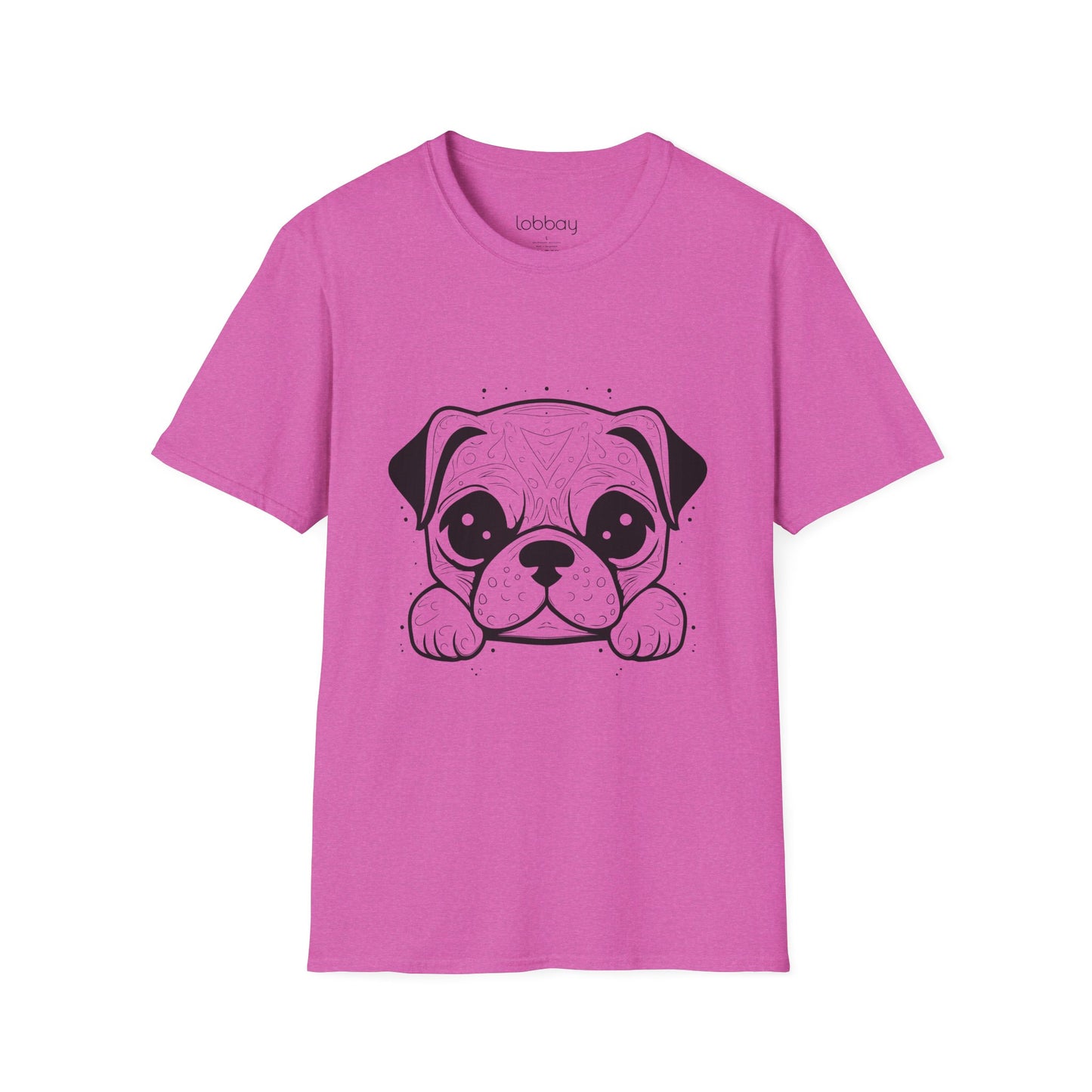Cute Pug Face Design Cotton Blend T-Shirt for Men & Women