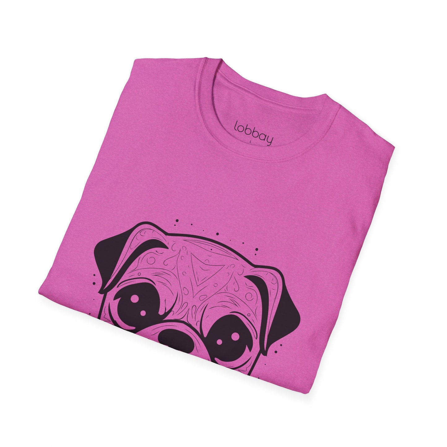 Cute Pug Face Design Cotton Blend T-Shirt for Men & Women