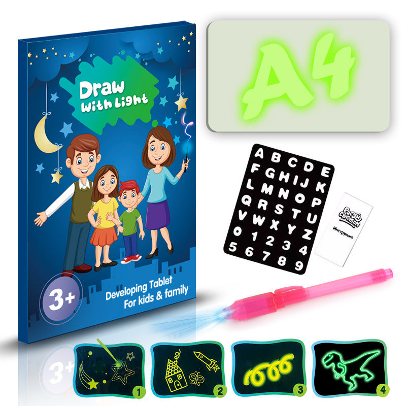 3D Magic Drawing Pad for Kids with 8 Light Effects | Reusable Educational Toy & Puzzle Board