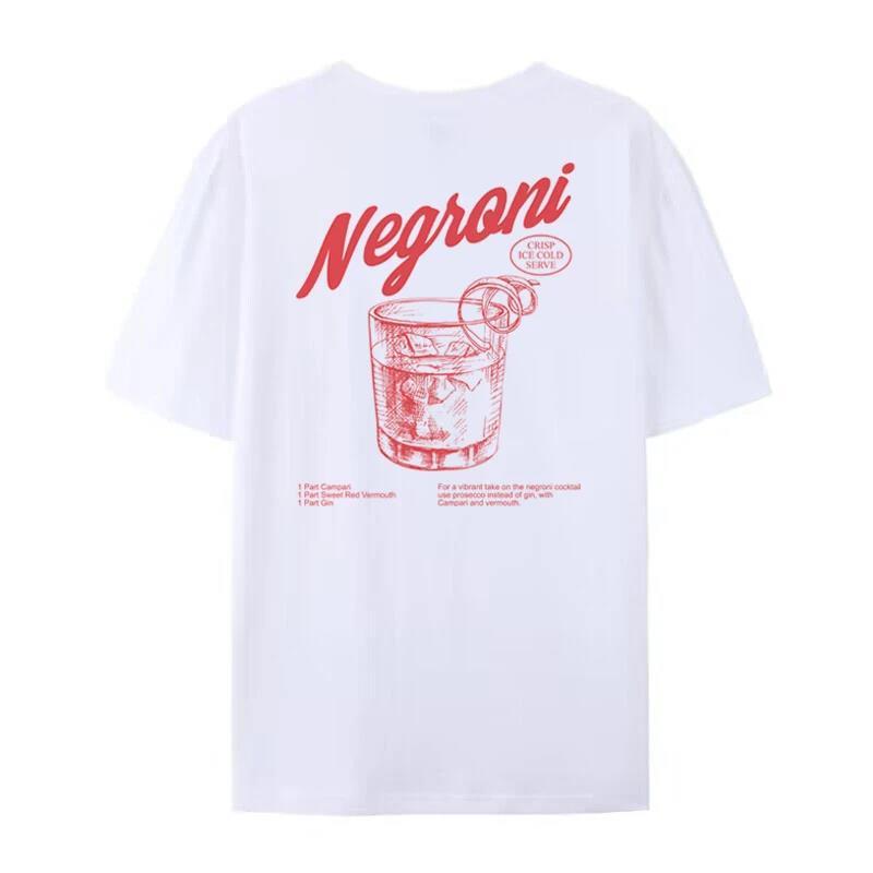 Nemoni Women Back Print Retro Style T-shirts Cocktail Drink