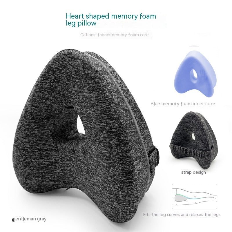 Leg Pillow – Heart-Shaped Memory Foam Contour Pillow for Side Sleepers, Hip, and Knee Support